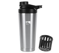 polarscape 750ml Metal Protein Shaker Bottle - Leak-Proof, Stainless Steel, Easy to Clean, Double-Wall Insulated, Dishwasher-Safe, Ideal for Protein, Creatine, Pre-Workouts & Supplements - Steel