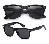 PolarSpex Polarized Sunglasses for Men and Women - UV Protection, Durable & Lightweight Retro Sunglasses for Driving, Fishing, Matte Black | Smoke, L