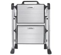 Polder Easy-Close Aluminium 2 Tread Folding Step Stool With Wide Non-Slip Steps & 102Kg Capacity