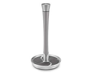 Polder Fleur Single Tear Paper Towel Holder - Sturdy, One-Handed Tear, Fits Standard or Jumbo-Sized Rolls - ¼ Turn Cap Removal for Easy Roll Replenishment, Decorative Design