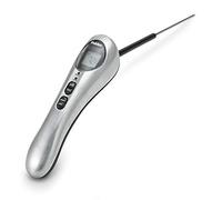 Polder Safe Serve Instant Read Thermometer, 10 Inch Probe, Built-in Torch Light, Grilling, Outdoor Meat Thermomter (Stainless)