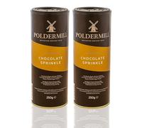 Poldermill 2-Pack Chocolate Sprinkler Shaker - 2 × 250 g Barista-Grade Cocoa Dust - Vegan, Nut-Free Coffee Topping for Lattes, Cappuccinos, Hot Chocolate & Desserts - Avalo Supplies