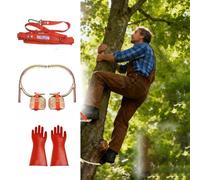 Pole Climbing Spikes Adjustable Pole Climbing Spurs, Heavy Duty Lineworker Climbers With 12kV Insulated Gloves For Utility Work/Tree Trimming, Professional Grade Non-Slip(55cm(21.7in))