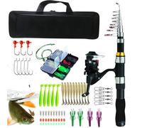 Pole Combo - Rod Casting Reel Kit with Storage Bag Lures | Lightweight Angler Starter Set for, Lake, River, Beginner Friendly Equipment for Men Wo