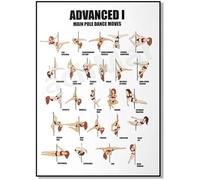 Pole Dance Action Poster, Main Pole Dance Action Teaching Wall Painting Canvas Picture, Living Room Decoration 50x70Cm Frameless