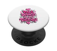 Pole Dance Is My Therapy Cute Pink Typography PopSockets Adhesive PopGrip