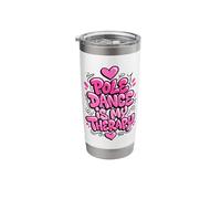 Pole Dance is My Therapy Cute Pink Typography Stainless Steel Insulated Tumbler