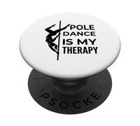Pole Dance Is My Therapy Pole Dancing Silhouette PopSockets Adhesive PopGrip