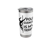 Pole Dance is My Therapy Pole Dancing Silhouette Stainless Steel Insulated Tumbler