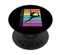 Pole Dance Is My Therapy Retro Rainbow Pole Dancing PopSockets Adhesive PopGrip