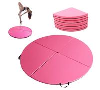 Pole Dance Mat, Foldable Thick Pole Crash Mat With EPE Foam Padding & PU Cover, Portable Round Protective Fall Safety Cushion For Home, Gym, Yoga Exercise(Rose Red,79"x3.97")