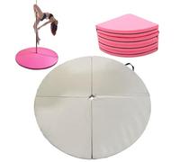 Pole Dance Mat, Foldable Thick Pole Crash Mat With EPE Foam Padding & PU Cover, Portable Round Protective Fall Safety Cushion For Home, Gym, Yoga Exercise(White,59"x1.97")