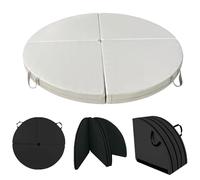 Pole Dance Mat, Round Portable Pole Crash Mat For Floor, Shock Absorption Anti-Collision Safety Pad With Handle, Yoga Exercise Mats Dancing Cushion For Home/Studio(White,150x5cm)