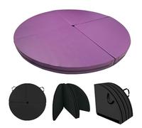 Pole Dance Mat, Round Portable Pole Crash Mat For Floor, Shock Absorption Anti-Collision Safety Pad With Handle, Yoga Exercise Mats Dancing Cushion For Home/Studio(Purple,150x3cm)