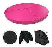 Pole Dance Mat, Round Portable Pole Crash Mat For Floor, Shock Absorption Anti-Collision Safety Pad With Handle, Yoga Exercise Mats Dancing Cushion For Home/Studio(Rose Red,150x3cm)