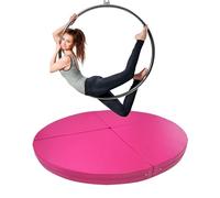 Pole Dance Mat,Thick Foldable Aerial Hoop Crash Mat for Home Gym Safety Pad for Lyra Ring & Dance Pole - Premium Collision Protection, Green,（Pink,160cmx3cm(63"x1.2")）