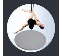 Pole Dance Mat,Thickened Metal Yoga & Pole Dance Hoop, Foldable 63"x1.2" Fitness Mat, Safety Mat for Adults & Kids, Gray, Ultimate Support & Stability for Workouts