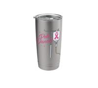 Pole Dancer Cancer Awareness Warrior Chemo Humor Stainless Steel Insulated Tumbler