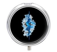 Pole Dancing Dancer Round Pill Box Organiser 3 Compartment Medicine Case