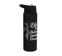 Pole Dancing Life is Better Upside Down Line Art Stainless Steel Insulated Water Bottle
