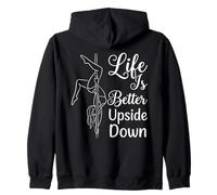 Pole Dancing Life Is Better Upside Down Line Art Zip Hoodie
