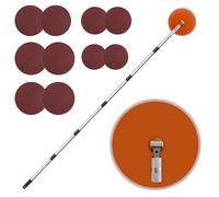 Pole Drywall Sander with 240cm Extension Sanding Pole, Radial Round Head Wall Sander 360° Rotation Drywall Sanders with 10 Pcs Sanding Sheets 80,100,120,180,240 Grit, for Walls and Ceilings