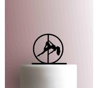 Pole Girl - Acrylic Cake Topper 5 Inch Width/Black
