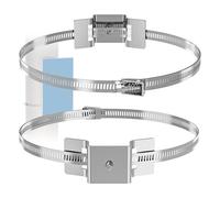 Pole Mount Bracket: 2 pieces street sign band clip, adjustable metal hardware for round cameras of the bar water heater solar panel