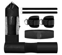 Pole Pads Set | Barbell Cushion Hip Lift - Resistance Bands Arm curl Leg Strength and Versatility to Enhance Various Exercises, Comfort Through Joint Stabilizing Strap Seamless Adaptation Workout