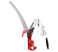 Pole pruner for tree care, adjustable robust cutting tool, tree trimmer, for garden, yard, patio, lawn, meadow, hedge, outdoor terrain, landscaping, forest, palm tree, gardening, branch and