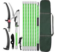 Pole Pruning Saw 26 Foot Long Handle Adjustable Length, Manual Pole Saw High Branch Scissors with Carry Bag and Sturdy Pole, Telescopic Tree Pruner Long Reach for Palm Oak High Branches