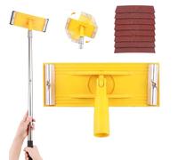 Pole Sander Wall Sander Drywall Sanding Pole 360 °Rotatable Swivel Head Adjustable Extension Handle 9 Inch Heavy Duty Tool 8 Sandpaper Kit 120-240 Grit Ceiling Corner Plaster Paint Finish Plasterboard