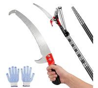 Pole Saws for Tree Trimming, 20FT Telescoping Pole Tree Saw Lightweight, Manual Tree Pruner Extendable & Tree Trimmer Long Handle Pruner with Fiberglass Pole, Pruning Saw for Cutting High Branches