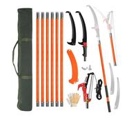 Pole Saws for Tree Trimming, 26FT Manual Pole Saw Extendable Tree Trimmer, Long Branch Trimmer Tree Pole Pruner Saw Blades and Scissors Set for Pruning Palms and Shrubs(Orange)