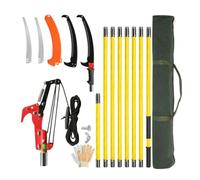Pole Saws for Tree Trimming, 26FT Manual Pole Saw Extendable Tree Trimmer, Long Branch Trimmer Tree Pole Pruner Saw Blades and Scissors Set for Pruning Palms and Shrubs(Yellow)