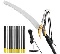 Pole Saws for Tree Trimming 377 CM, Manual Tree Trimmer Long Handle Pruner, Tree Pruner with Extendable Pole, Trimmer Pole Saw Tree Pruner with Sharp Steel Blade for High Branches Trimming