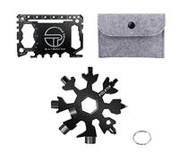 Pole Tip 18 in 1 Snowflake Multi Tool and 46 in 1 Credit Card Multi Tool, Pocket kit, Valentines Gifts, Birthday Gifts for Him, Easter Gifts, Christmas Gifts, Outdoor Camping Multitool Accessories