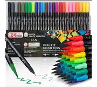 POLE TIP 24 Dual Tips Colouring Pens For Adult Colouring Books, Fineliner And Felt Tip Pens For Adults Drawing Painting Sketching, Art Supplies, Alcohol Markers Gift For Creative Soul