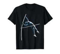 Pole Vault Athlete Clearing Bar Illustrated Graphic Track T-Shirt
