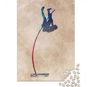 Pole Vault Sport Art Adult Jigsaw Puzzle, 1000 Pieces, 70x50cm/1000pcs; A Calm After-work Activity; White Card Pieces for Tidy Handling