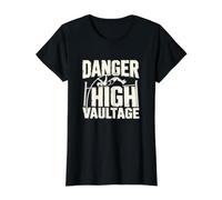 Pole Vaulting Athlete High Vaultage Value Graphic T-Shirt, Women, Black, L