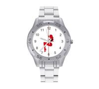 Pole Women Illustration Dancer Quartz Wrist Watch Stainless Steel Watches for Men Women Easy to Read