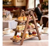 Polegas Wooden 3 Tier Cake Stand, Elegant Cupcake & Dessert Display