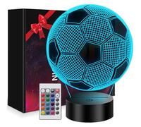 Polemera Football Gifts for Boys, Football Lamp for Kids Girls, Christmas Gifts, 3D Illusion Night Light with 16 Colours Change by Remote Control