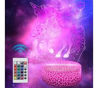 Polemera Unicorn Night Light Gift for Kids, Birthday Christmas Unicorn Gifts for Girls, 3D Illusion Lamp with 16 Colors Change by Remote Control, Girls Room Decor, Bedroom Decor, Home Decor