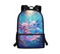 POLERO Axolotl Backpack for School Bags Children's Rucksack Lightweight Bookbag for Back to Schol
