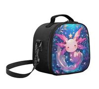 POLERO Axolotl Lunch Bag for Girls 6-8 Kids Cute Lunch Box Insulated Cool Bag for Back to School Picnic