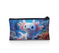 POLERO Axolotl Pencil Case for Girls Cute Pen Pouch Organiser Slim Back to School Supplies