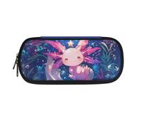 POLERO Axolotl Pencil Case for Girls Cute Toddler School Supplies Pen Pouch Zipper Pencil Holder with Compartments