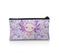 POLERO Axolotl Pencil Case Kids Girls Daisy Pencil Pouch Slim Back to School Stationery Holder Bag